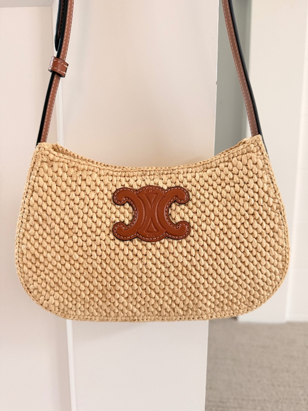 CELINE Darling Raffia & Leather Medium Tilly Bag NWT $2,100!! RARE